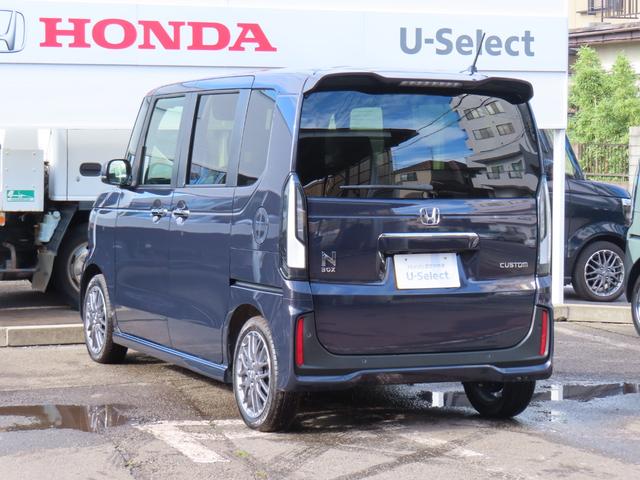 N-BOXカスタム ターボ 当社デモカー 純正ナビ(LXU-242NBi) マルチビューカメラ フルセグTV CD DVD USB ETC2.0 前後パーキングセンサー シートヒーター パドルシフト 両側電動スライドドア 1オナ(6枚目)