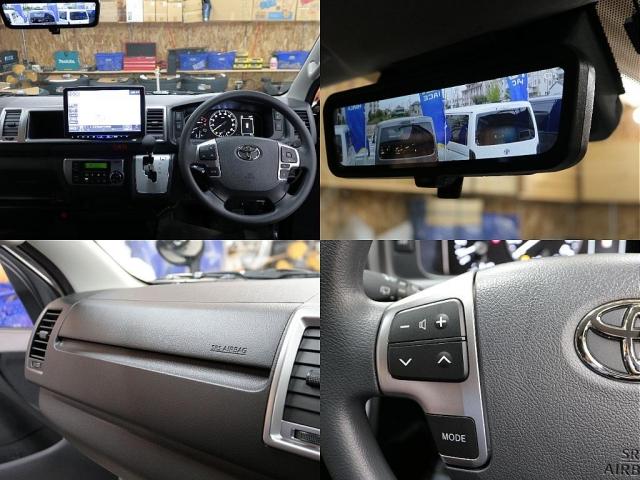 ハイエースワゴン GL ロング 新車8型 メカレスBIG-X11インチナビ 大型12.8フリップダウン 床張りフローリングフロア 全席黒革調シートカバー 1.5インチローダウン 新作Delf06 17インチAW ナスカータイヤ(7枚目)