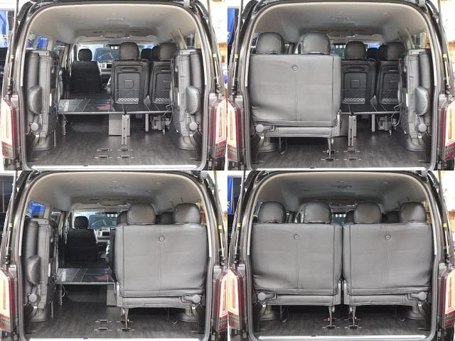 ハイエースワゴン GL ロング 新車8型 メカレスBIG-X11インチナビ 大型12.8フリップダウン 床張りフローリングフロア 全席黒革調シートカバー 1.5インチローダウン 新作Delf06 17インチAW ナスカータイヤ(9枚目)