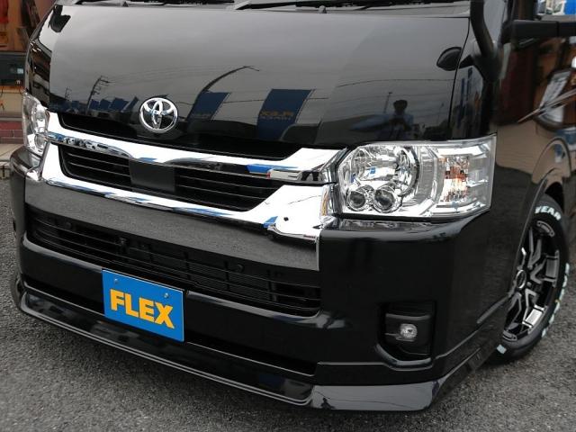 ハイエースワゴン GL ロング 新車8型 メカレスBIG-X11インチナビ 大型12.8フリップダウン 床張りフローリングフロア 全席黒革調シートカバー 1.5インチローダウン 新作Delf06 17インチAW ナスカータイヤ(10枚目)