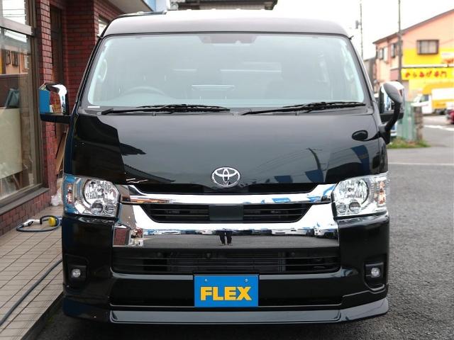 ハイエースワゴン GL ロング 新車8型 メカレスBIG-X11インチナビ 大型12.8フリップダウン 床張りフローリングフロア 全席黒革調シートカバー 1.5インチローダウン 新作Delf06 17インチAW ナスカータイヤ(12枚目)