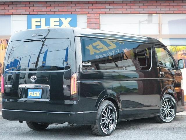 ハイエースワゴン GL ロング 新車8型 メカレスBIG-X11インチナビ 大型12.8フリップダウン 床張りフローリングフロア 全席黒革調シートカバー 1.5インチローダウン 新作Delf06 17インチAW ナスカータイヤ(16枚目)