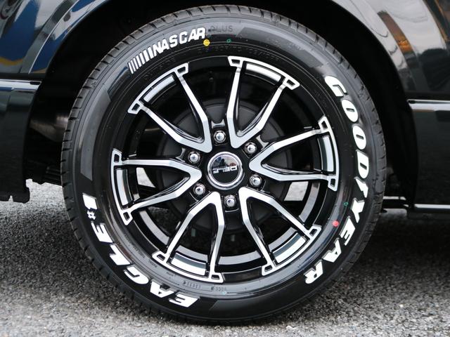 ハイエースワゴン GL ロング 新車8型 メカレスBIG-X11インチナビ 大型12.8フリップダウン 床張りフローリングフロア 全席黒革調シートカバー 1.5インチローダウン 新作Delf06 17インチAW ナスカータイヤ(37枚目)