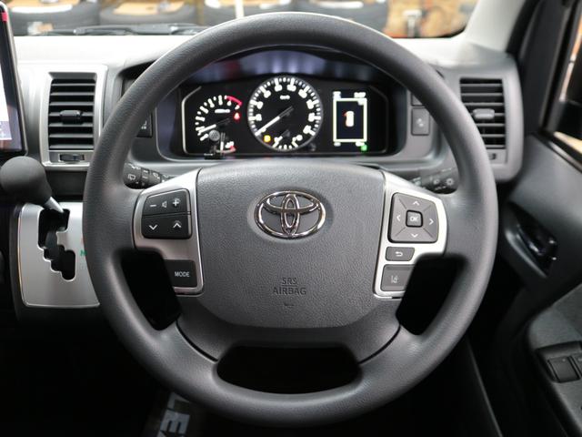 ハイエースワゴン GL ロング 新車8型 メカレスBIG-X11インチナビ 大型12.8フリップダウン 床張りフローリングフロア 全席黒革調シートカバー 1.5インチローダウン 新作Delf06 17インチAW ナスカータイヤ(40枚目)