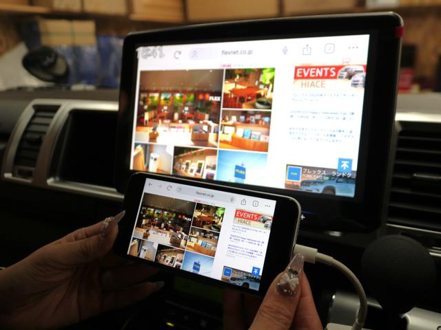 ハイエースワゴン GL ロング 新車8型 メカレスBIG-X11インチナビ 大型12.8フリップダウン 床張りフローリングフロア 全席黒革調シートカバー 1.5インチローダウン 新作Delf06 17インチAW ナスカータイヤ(51枚目)