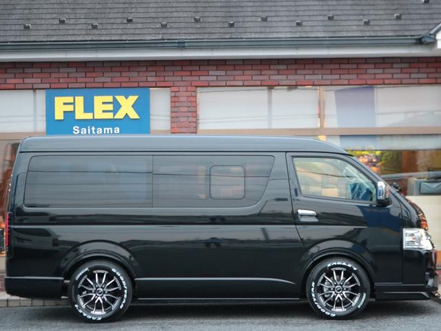 ハイエースワゴン GL ロング 新車8型 メカレスBIG-X11インチナビ 大型12.8フリップダウン 床張りフローリングフロア 全席黒革調シートカバー 1.5インチローダウン 新作Delf06 17インチAW ナスカータイヤ(74枚目)