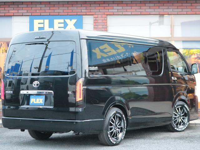 ハイエースワゴン GL ロング 新車8型 メカレスBIG-X11インチナビ 大型12.8フリップダウン 床張りフローリングフロア 全席黒革調シートカバー 1.5インチローダウン 新作Delf06 17インチAW ナスカータイヤ(76枚目)