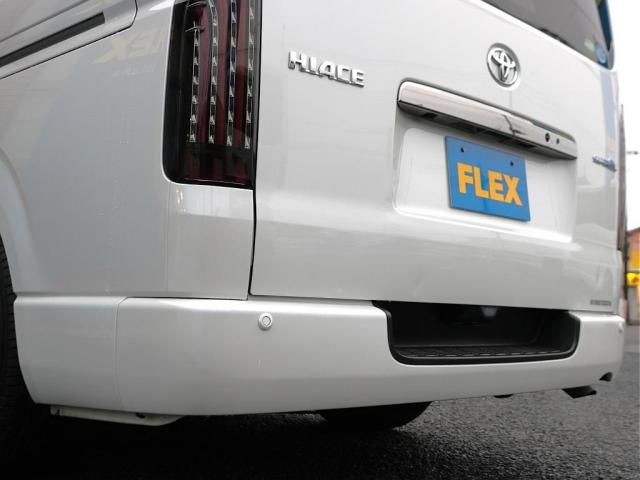 ハイエースバン スーパーGL ダークプライムII ロングボディ ワンオーナー FLEXオリジナル内装Ver4 家具付ベットキット 床張りフローリングフロア フルセグナビ ナビ連動ドラレコ コーナーセンサー 新品Delf06AW ナスカー 1.5インチローダウン(11枚目)