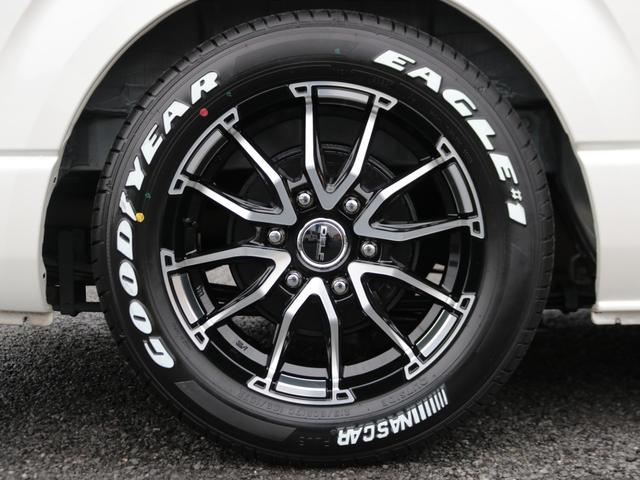 ハイエースバン スーパーGL ダークプライムII ロングボディ ワンオーナー FLEXオリジナル内装Ver4 家具付ベットキット 床張りフローリングフロア フルセグナビ ナビ連動ドラレコ コーナーセンサー 新品Delf06AW ナスカー 1.5インチローダウン(37枚目)