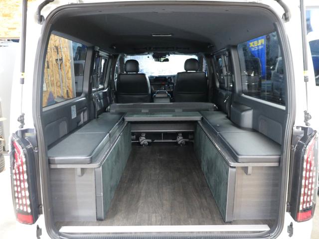 ハイエースバン スーパーGL ダークプライムII ロングボディ ワンオーナー FLEXオリジナル内装Ver4 家具付ベットキット 床張りフローリングフロア フルセグナビ ナビ連動ドラレコ コーナーセンサー 新品Delf06AW ナスカー 1.5インチローダウン(65枚目)