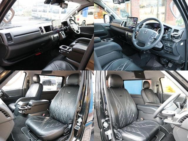 ハイエースワゴン GL ロング 【買取直販】オットマン付きキャプテンシート4脚 ファインテックツアラー BIG-X11インチナビ 12.8インチフリップダウンモニター HDMIスマホミラーリング対応 デジタルインナーミラー PVM(9枚目)