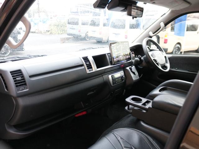 ハイエースワゴン GL ロング 【買取直販】オットマン付きキャプテンシート4脚 ファインテックツアラー BIG-X11インチナビ 12.8インチフリップダウンモニター HDMIスマホミラーリング対応 デジタルインナーミラー PVM(65枚目)