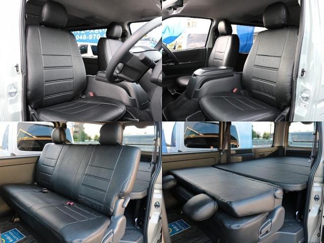 ハイエースバン ロングスーパーGL 車中泊ベットキット メカレスBIG-X11インチナビ ミラーリング対応HDMIポート FLEXシートカバー 両側サイドバー インナーブラックヘッドライト ブラックエディション 両側パワースライドドア(6枚目)