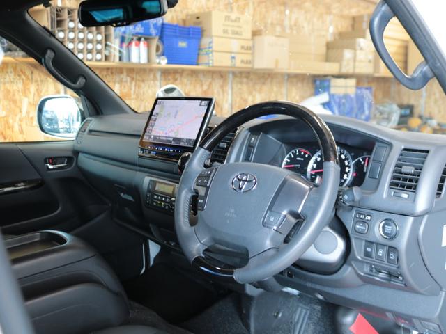 ハイエースバン スーパーGL ダークプライムII ロングボディ ベットキット BIG-X11インチナビ FLEXフロントスポイラー アルティメットIILEDテール Delf06 17インチAW ナスカーレタータイヤ トヨタセーフティセンス 両側パワースライドドア(37枚目)