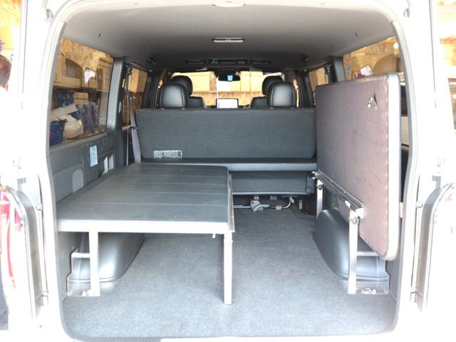 ハイエースバン スーパーGL ダークプライムII ロングボディ ベットキット BIG-X11インチナビ FLEXフロントスポイラー アルティメットIILEDテール Delf06 17インチAW ナスカーレタータイヤ トヨタセーフティセンス 両側パワースライドドア(45枚目)