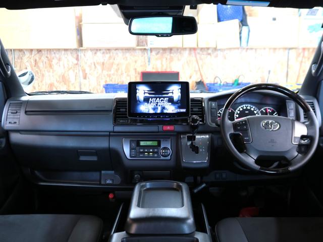 ハイエースバン スーパーGL ダークプライムII ロングボディ ベットキット BIG-X11インチナビ FLEXフロントスポイラー アルティメットIILEDテール Delf06 17インチAW ナスカーレタータイヤ トヨタセーフティセンス 両側パワースライドドア(48枚目)