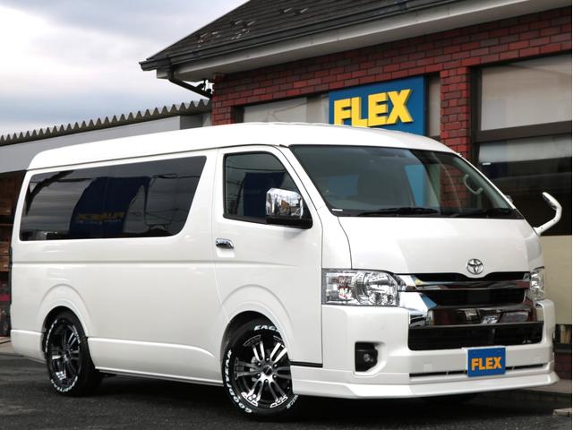 ハイエースワゴン GL ロング FLEX内装アレンジ【familiar】ベット&テーブル車中泊仕様 BIG-X11インチナビ HDMIスマホミラーリング フローリングフロア デジタルインナーミラー パノラミックビューモニター TSS(80枚目)