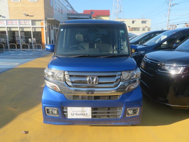 Ｎ－ＢＯＸカスタム Ｇ・ターボＬパッケージ　ワンオーナー　禁煙車　ＣＴＢＡ　４ＷＤ　ターボ車　ＥＴＣ純正メモリーナビＴＶ　ＤＶＤ再生　Ｂｌｕｅｔｏｏｔｈ接続　ＨＩＤ　フォグ　スマートキー　両側パワスラ　シートヒーター　クルコン　Ｂカメラ　ＰＳ（2枚目）