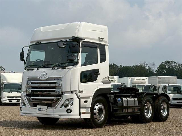 クオン トラクタ(2デフ) ハイルーフ リアエアサス 流体式リターダ 一括緩和 ソーシンUー20-A ESCOT 530ps 積載18t(3枚目)