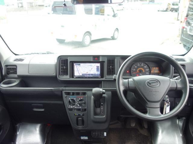 ハイゼットカーゴ ＤＸ　ＳＡＩＩＩ　禁煙車　ハイルーフ　社外メモリーナビ　地デジＴＶ　ＣＤ再生　Ｂｌｕｅｔｏｏｔｈ／ＵＳＢ接続　ＡＵＸ接続　バックカメラ　ＥＴＣ　キーレス　両側スライドドア　ブレーキアシスト　ＡＣ１００Ｖ電源コンセント（10枚目）