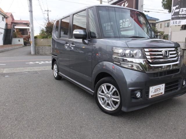Ｎ－ＢＯＸカスタム Ｇ・Ｌパッケージ　スマートキー　スペアキー　プッシュスタート　禁煙車　左パワースライドドア　ＨＩＤ　カスタム　サイドバイザー　純正アルミ（16枚目）