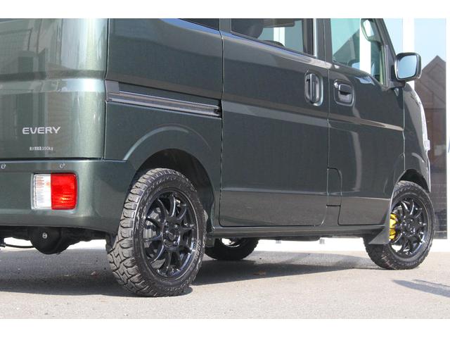 エブリイ ジョイン 5型 5MT 4WD セーフティサポート ナビ/フルセグTV 14ホイール&オープンカントリー 革調シートカバー&チェック柄フロアーマット ショートバンパー化&スキッドバンパー イエローキャリパー(12枚目)