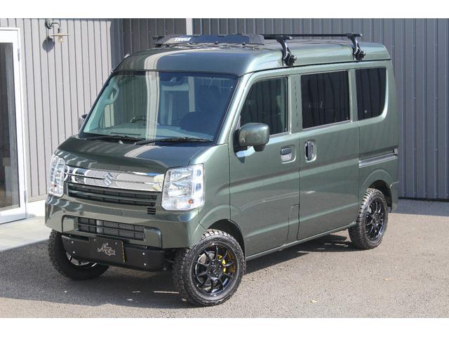 エブリイ ジョイン 5型 5MT 4WD セーフティサポート ナビ/フルセグTV 14ホイール&オープンカントリー 革調シートカバー&チェック柄フロアーマット ショートバンパー化&スキッドバンパー イエローキャリパー(13枚目)