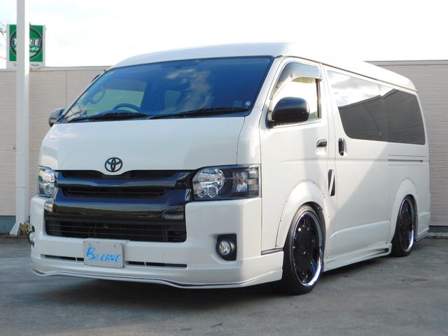 ハイエースワゴン GL 社外フルエアロ ローダウン 社外20インチAW オーバーフェンダー パワースライド ナビ バックカメラ TV Bluetooth シートカバー 社外マフラー 社外テール ETC(6枚目)