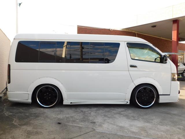 ハイエースワゴン GL 社外フルエアロ ローダウン 社外20インチAW オーバーフェンダー パワースライド ナビ バックカメラ TV Bluetooth シートカバー 社外マフラー 社外テール ETC(7枚目)