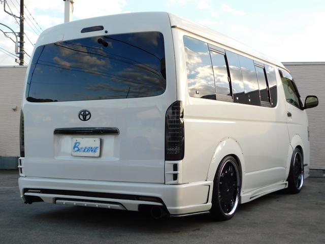 ハイエースワゴン GL 社外フルエアロ ローダウン 社外20インチAW オーバーフェンダー パワースライド ナビ バックカメラ TV Bluetooth シートカバー 社外マフラー 社外テール ETC(11枚目)