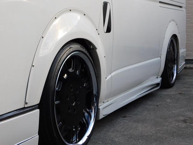 ハイエースワゴン GL 社外フルエアロ ローダウン 社外20インチAW オーバーフェンダー パワースライド ナビ バックカメラ TV Bluetooth シートカバー 社外マフラー 社外テール ETC(16枚目)