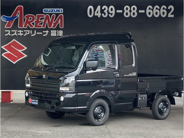 スーパーキャリイ Ｘリミテッド　切り替え式４ＷＤ　届出済未使用車　ＡＴ　専用ＬＥＤヘッドライト　　専用フロントガーニッシュ　専用デカール　パワーウインドウ　オートライト　専用フォグランプベゼル　専用ブラック塗装スチールホイール（4枚目）