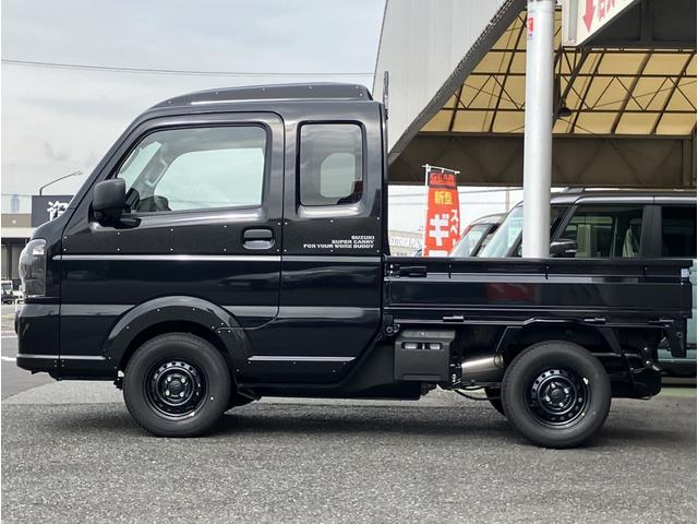 スーパーキャリイ Ｘリミテッド　切り替え式４ＷＤ　届出済未使用車　ＡＴ　専用ＬＥＤヘッドライト　　専用フロントガーニッシュ　専用デカール　パワーウインドウ　オートライト　専用フォグランプベゼル　専用ブラック塗装スチールホイール（44枚目）