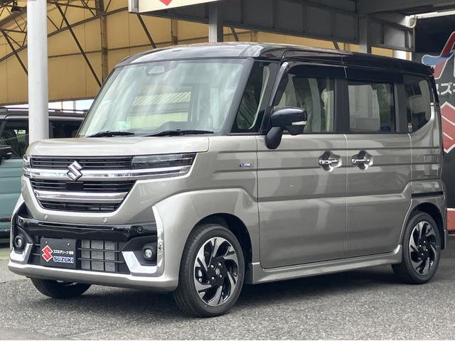 スペーシアカスタム ハイブリッドXSターボ 届出済未使用車 全方位モニター付ナビゲーション 360°カメラ 9インチフルセグナビ カープレイ対応  スズキコネクト アダプティブクルーズコントロール 車線逸脱抑制(5枚目)
