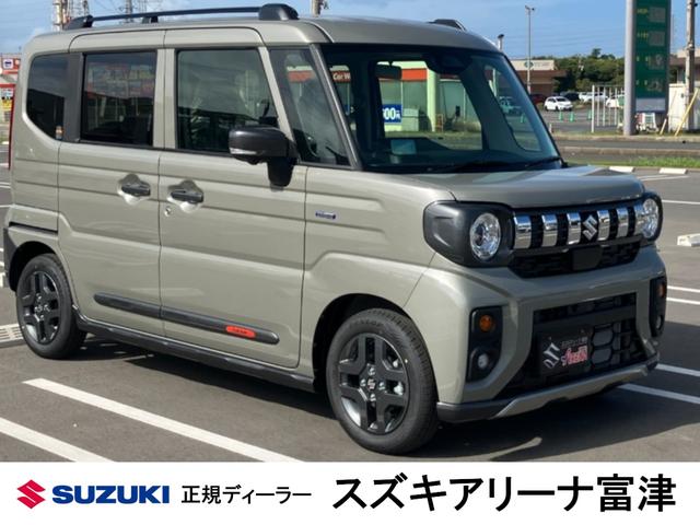 スペーシアギア ハイブリッドXZ ターボ 届出済未使用車 全方位モニター付メモリーナビゲーション ツートンカラー ルーフレール ステアリングスイッチ アダクティブクルーズコントロール フルセグ 両側パワースライドドア(2枚目)