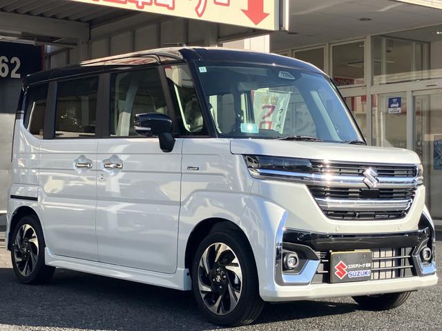 スペーシアカスタム ハイブリッドXSターボ 届出済未使用車 全方位モニター付ナビゲーション 360°カメラ 9インチフルセグナビ カープレイ対応  スズキコネクト アダプティブクルーズコントロール 車線逸脱抑制(4枚目)