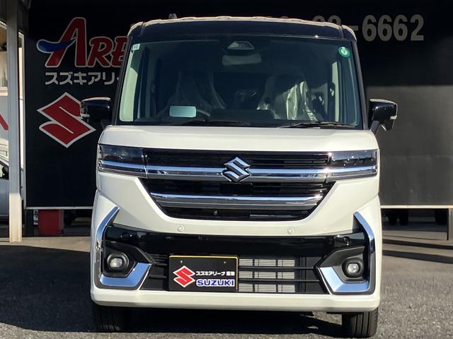 スペーシアカスタム ハイブリッドXSターボ 届出済未使用車 全方位モニター付ナビゲーション 360°カメラ 9インチフルセグナビ カープレイ対応  スズキコネクト アダプティブクルーズコントロール 車線逸脱抑制(5枚目)
