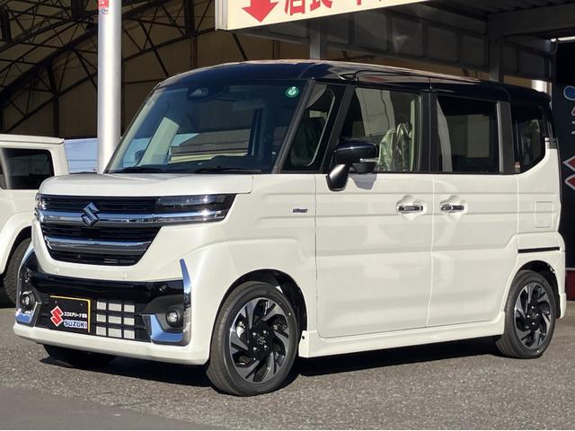 スペーシアカスタム ハイブリッドXSターボ 届出済未使用車 全方位モニター付ナビゲーション 360°カメラ 9インチフルセグナビ カープレイ対応  スズキコネクト アダプティブクルーズコントロール 車線逸脱抑制(6枚目)