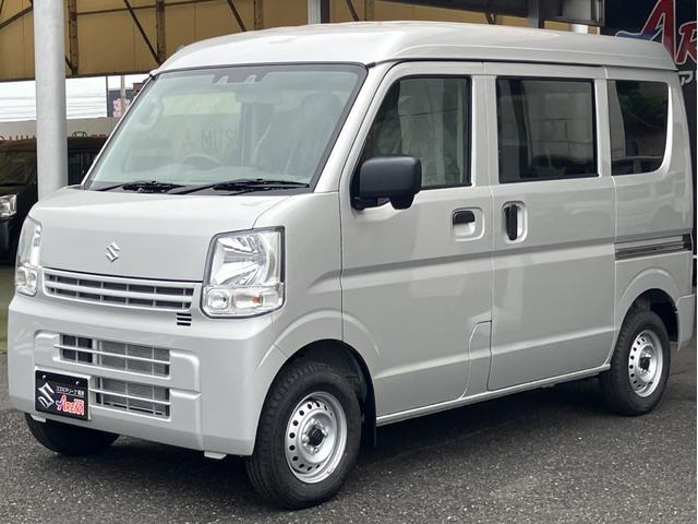 エブリイ PAリミテッド 届出済未使用車 盗難防止 バックソナー 衝撃安全ボディー フロントパワーウインドウ キーレスキー 助手席エアバック エアバック Aストップ パワステ AC 横滑り防止 ABS レーダーブレーキ装着車(10枚目)