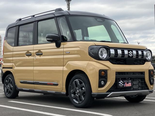 スペーシアギア ハイブリッドＸＺ　届出済未使用車　全方位モニター付メモリーナビゲーション　ツートンカラー　ルーフレール　ステアリングスイッチ　アダクティブクルーズコントロール　フルセグ　両側パワースライドドア（5枚目）