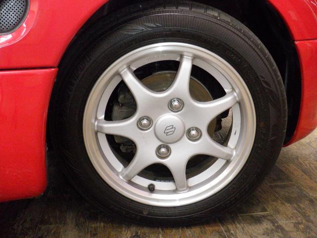 カプチーノ ベースグレード フルノーマル/(Tベルト・全油脂・エアコンコンプレッサー・エアコンガス・燃料ゲージ・燃料ポンプ・ガソリンホース、パイプ・ブレーキホース・バッテリー・ワイパー・タイヤ交換済+キャリパーOH済(47枚目)