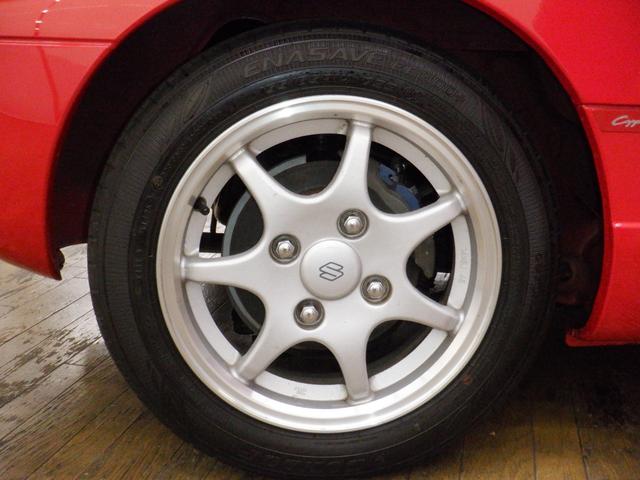 カプチーノ ベースグレード フルノーマル/(Tベルト・全油脂・エアコンコンプレッサー・エアコンガス・燃料ゲージ・燃料ポンプ・ガソリンホース、パイプ・ブレーキホース・バッテリー・ワイパー・タイヤ交換済+キャリパーOH済(48枚目)