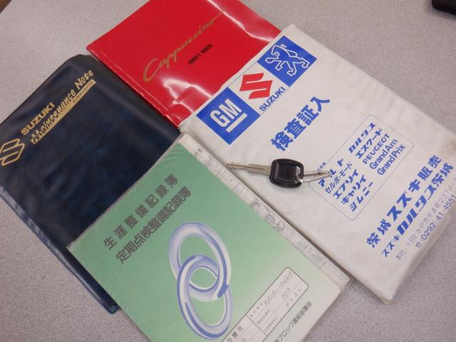 カプチーノ ベースグレード フルノーマル/(Tベルト・全油脂・エアコンコンプレッサー・エアコンガス・燃料ゲージ・燃料ポンプ・ガソリンホース、パイプ・ブレーキホース・バッテリー・ワイパー・タイヤ交換済+キャリパーOH済(73枚目)