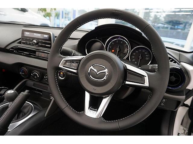 990S 登録済未使用車/ダークブルー幌/専用セッティング足廻&PCM/ブレンボキャリパ&ディスク/RAYSガンメタ16アルミ/6速MT/前後衝突軽減&車線&後方警告/LEDオートライト/革巻ステア/新車保証付(32枚目)