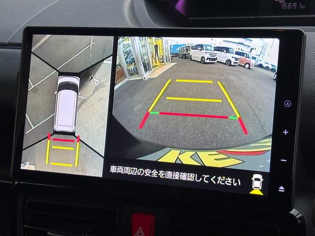 タント カスタムＲＳ　【ｅｃｏＩＤＬＥ非装着車】　４ＷＤ　禁煙車　純正１０型ＳＤナビ　両側電動スライド　全方位カメラ　衝突軽減装置　車線逸脱警報　コーナーセンサー　シートヒーター　ＨＤＭＩ　ＢＴオーディオ　フルセグＴＶ　ドラレコ　ＥＴＣ　ハーフレザー（8枚目）