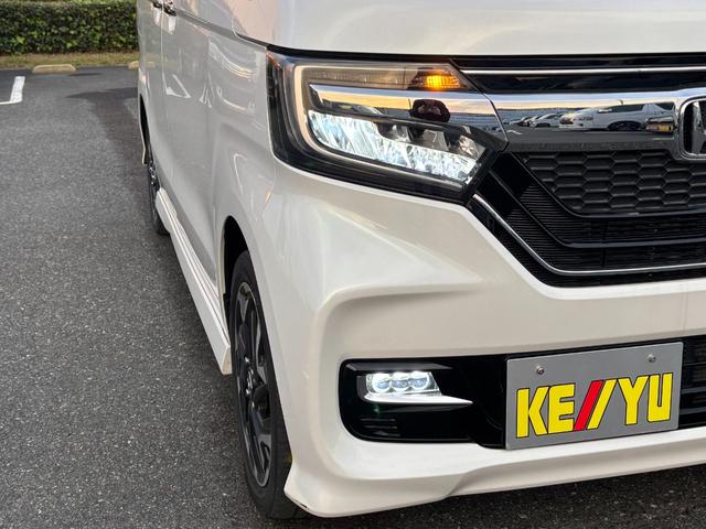 N-BOXカスタム G・Lターボホンダセンシング 禁煙車 純正8型ナビ 両側電動スライド バックカメラ ETC 衝突軽減装置 車線逸脱警報 Bluetoothオーディオ フルセグTV DVD再生 前後ドラレコ ハーフレザー シートヒーター 純正アルミ(43枚目)