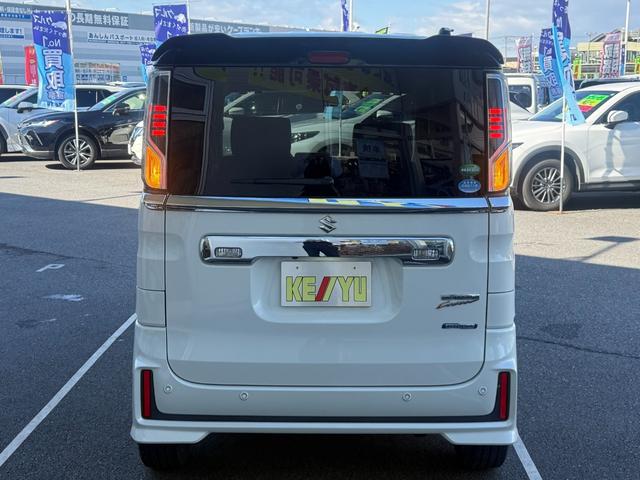 スペーシアカスタム ハイブリッドXSターボ 1オーナー SDナビ 両側電動スライド バックカメラ 衝突軽減装置 車線逸脱警報 Bluetoothオーディオ フルセグTV DVD再生 ハーフレザー シートヒーター LEDヘッドライト 純正アルミ(18枚目)