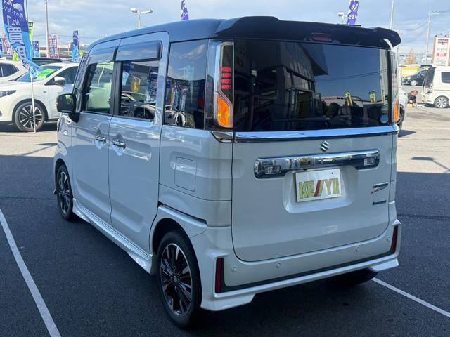 スペーシアカスタム ハイブリッドXSターボ 1オーナー SDナビ 両側電動スライド バックカメラ 衝突軽減装置 車線逸脱警報 Bluetoothオーディオ フルセグTV DVD再生 ハーフレザー シートヒーター LEDヘッドライト 純正アルミ(22枚目)