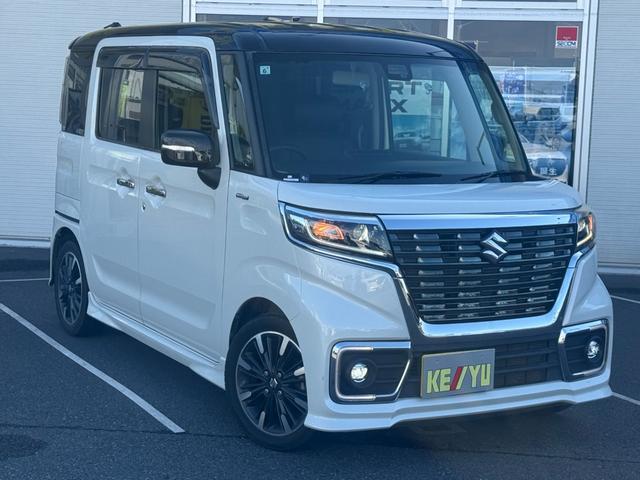 スペーシアカスタム ハイブリッドXSターボ 1オーナー SDナビ 両側電動スライド バックカメラ 衝突軽減装置 車線逸脱警報 Bluetoothオーディオ フルセグTV DVD再生 ハーフレザー シートヒーター LEDヘッドライト 純正アルミ(23枚目)