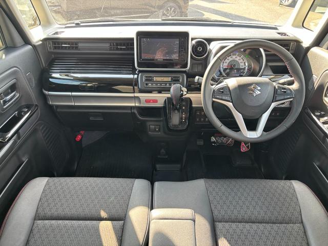 スペーシアカスタム ハイブリッドＸＳターボ　禁煙１オーナー車　衝突軽減装置　車線逸脱警報　メモリーナビ　バックカメラ　両側電動スライド　ＥＴＣ　純正１５ＡＷ　ヒーター付ハーフレザー　ＬＥＤヘッドライト　フォグ　クルコン　パドルシフト　ドラレコ（3枚目）